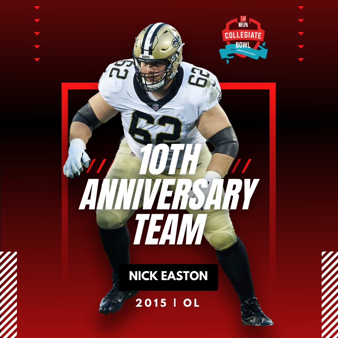 The NFLPA Collegiate Bowl (@nflpabowl) on Twitter photo Adding to the Anniversary Team today…
Nick Easton
Easton is a product of <a href="/HarvardFootball/">Harvard Football</a> and has been a part of the NFL since 2015. He’s spent time with Baltimore, San Francisco, Minnesota and New Orleans in his 45 career games, during which time he had 32 starts.
#NFLPABowl Adding to the Anniversary Team today…
Nick Easton
Easton is a product of <a href="/HarvardFootball/">Harvard Football</a> and has been a part of the NFL since 2015. He’s spent time with Baltimore, San Francisco, Minnesota and New Orleans in his 45 career games, during which time he had 32 starts.
#NFLPABowl