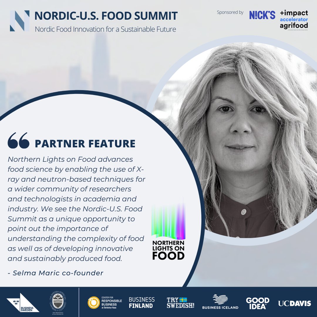 📢We're pleased to make a partner announcement, Northern Lights on Food, and its co-founder Selma Maric! 

Sign up as a virtual attendee to the Nordic-U.S. Food Summit here: nordicusfoodsummit.com/registration