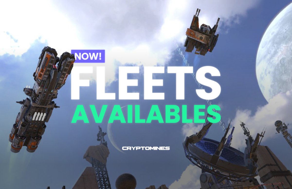 CryptoMinesApp's tweet photo. 📣 Fleets Update is Live! 📣 

We are pleased to announce the launch of NFT Fleets.

All players who Build their fleets during the launch will receive Fleet Level 11 after building them. This event will last 48 hours.
You will also have one week with no FUEL COST for your fleets. https://t.co/mnLiSVirox