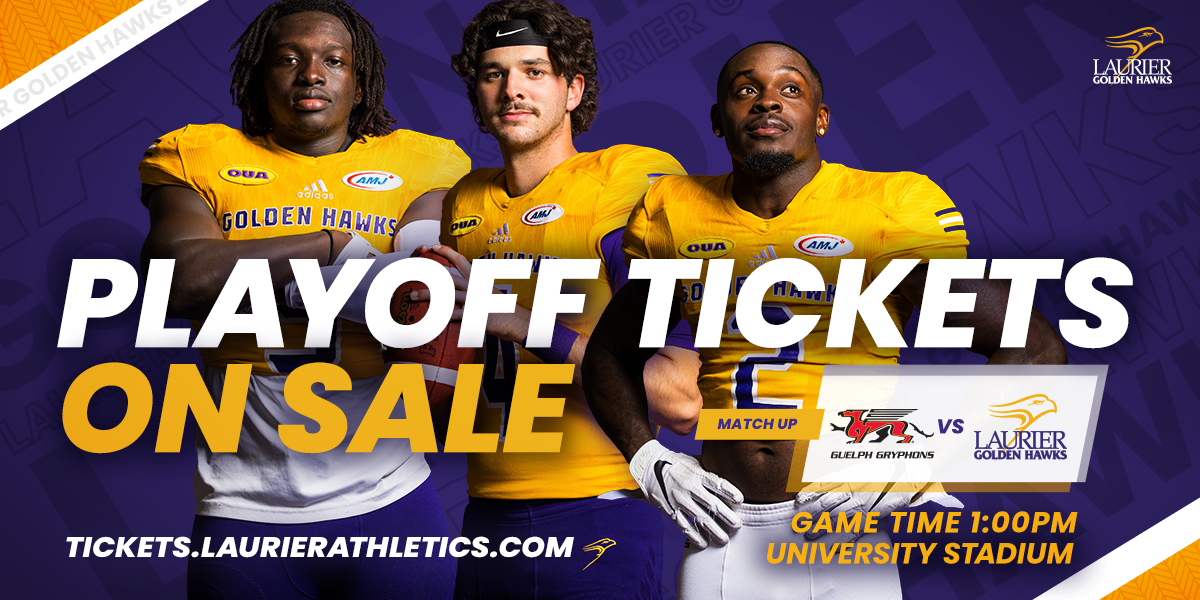 Want to see some playoff🏈 this Saturday? Make sure you secure a spot then. Tickets are on sale NOW! 

Get your🎟️here: laurier.universitytickets.com 

#SoarAbove