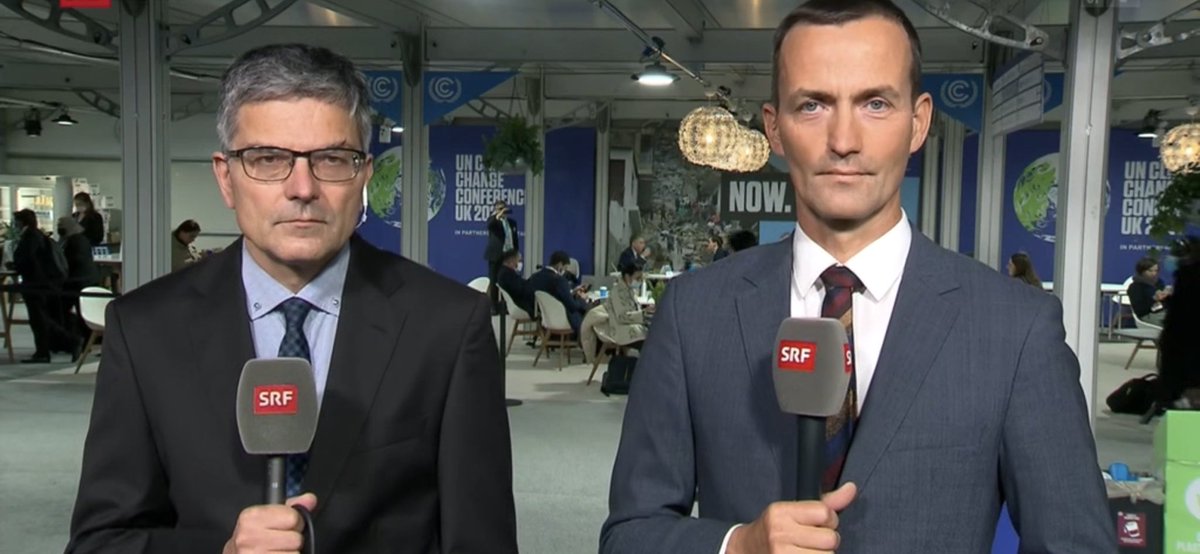 Daniel C. Schmid (@danielcschmid) on Twitter photo ¡Der aktive Beitrag von #SRF zum Klimaschutz: mit zwei ernsten Korrespondenten direkt vor Ort an der Konferenz in Glasgow (sie haben wohl kaum den Zug genommen)! Echt jetzt? #GlasgowCop26 ¡Der aktive Beitrag von #SRF zum Klimaschutz: mit zwei ernsten Korrespondenten direkt vor Ort an der Konferenz in Glasgow (sie haben wohl kaum den Zug genommen)! Echt jetzt? #GlasgowCop26