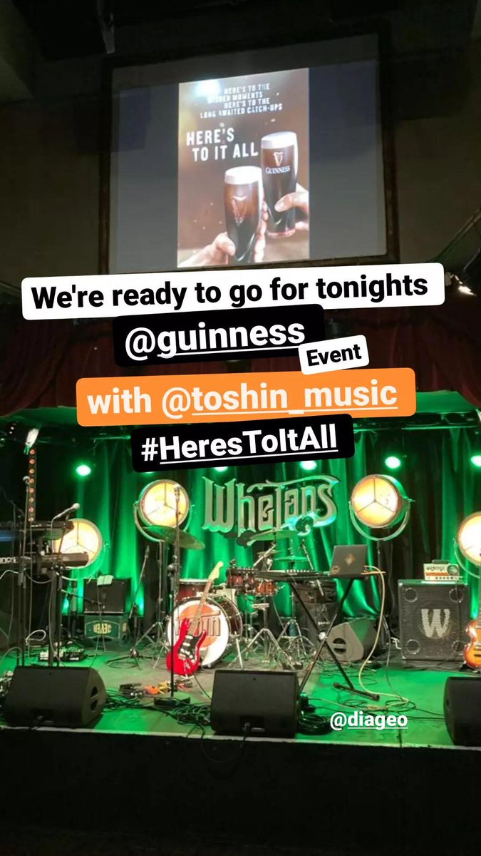 whelanslive's tweet photo. We're ready and waiting for the brilliant Toshin at tonight's @GuinnessIreland event #HeresToItAll https://t.co/B8pLI2VGnt