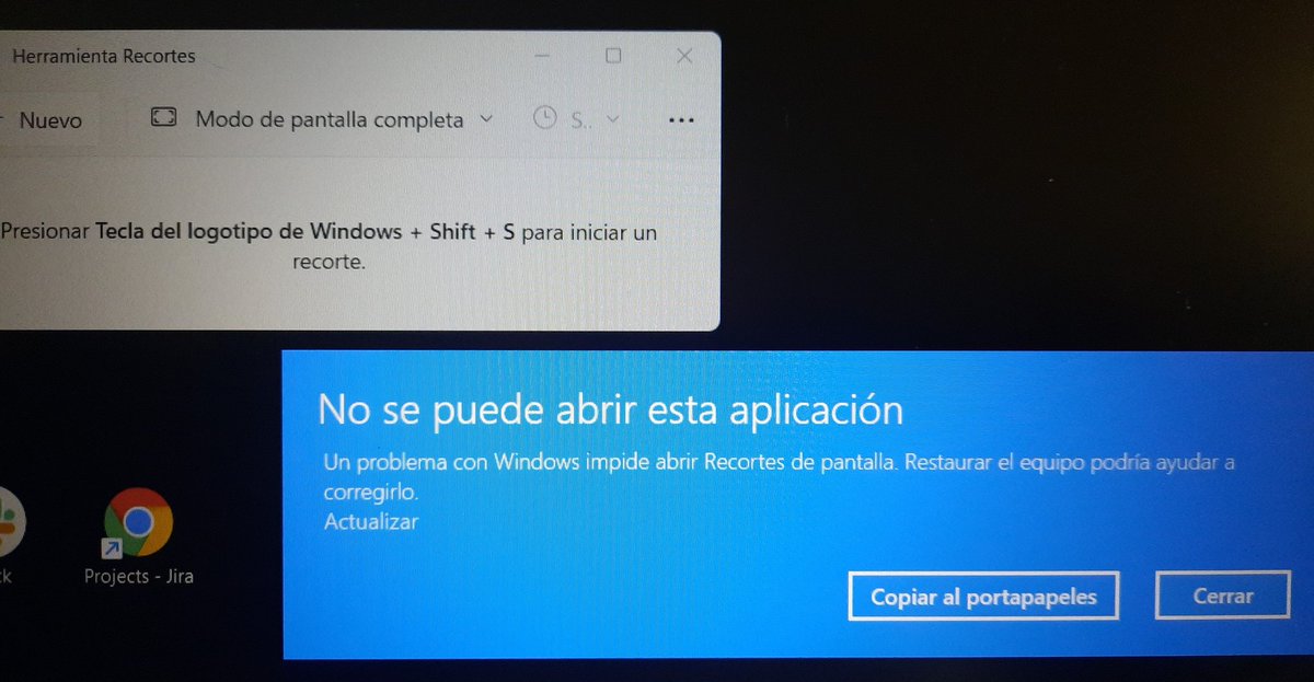 lauta's tweet photo. Che #Windows11 ¿No será mucho tener que desinstalarte y volver a #Windows10 para que ande el #Snipp #Recortes? #fail https://t.co/kOxX0tdjN7