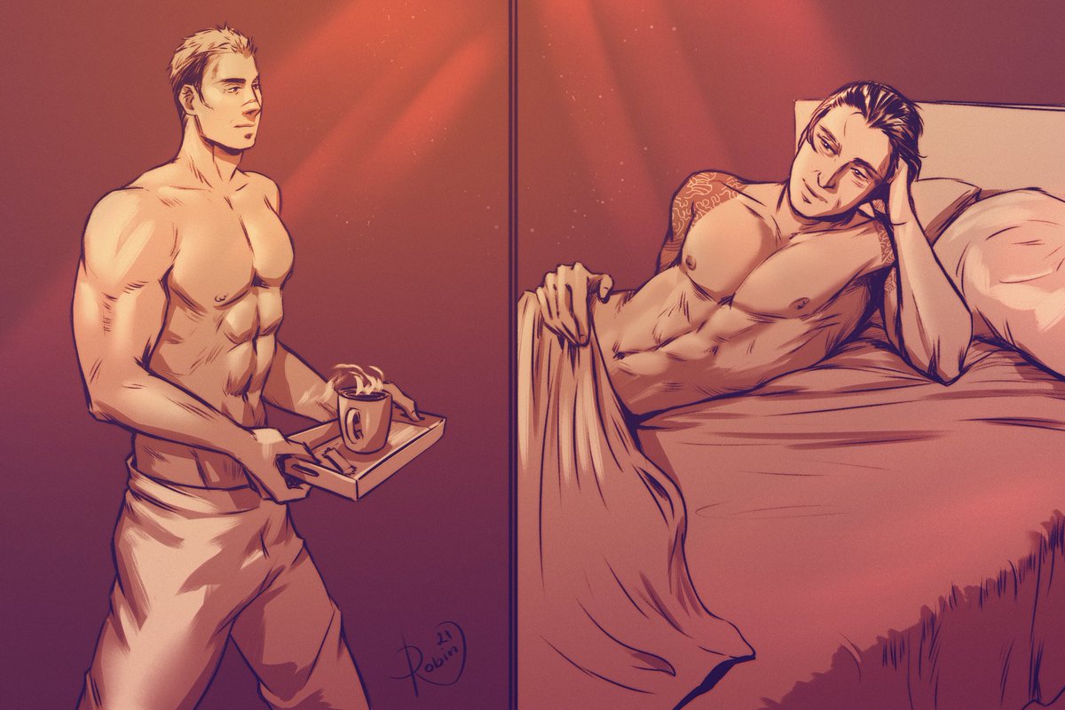Robin_birdly's tweet photo. I refuse canon, so old-man looking at his lover bringing him a cup of hot coffee in bed ^^
#stwh https://t.co/VI8oULw1E0