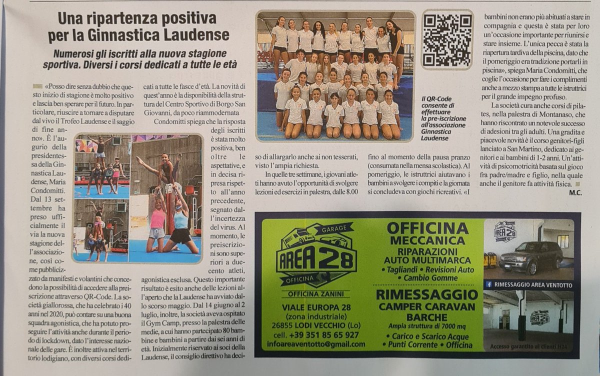 Teo_1588's tweet photo. Dopo due anni tribolati riparte anche la Ginnastica Laudense con tutti i suoi corsi.
Ecco il secondo dei miei nuovi articoli scritti su #Lodivecchiomese
👨‍💻📰🗞 
#news #notizie #stampa #giornale #mensile #ginnastica #ginnasticaacrobatica #notizia #lodivecchio #italia https://t.co/OgnPiyhyte