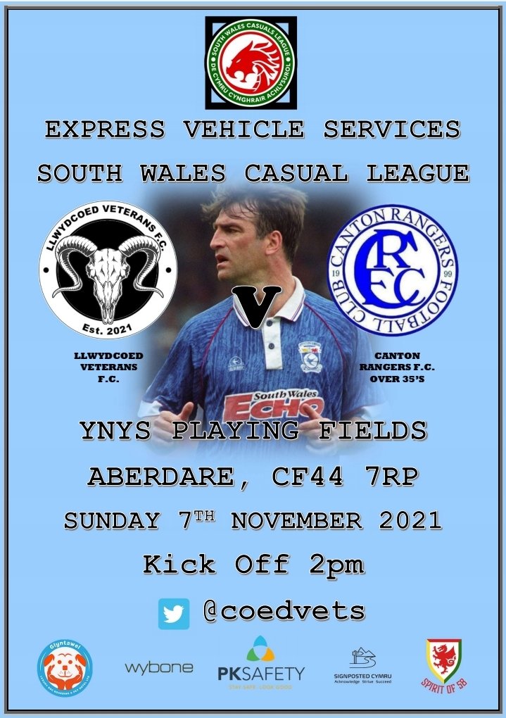We welcome <a href="/CantonRangersFC/">Canton Rangers FC</a> Old Boys to the Ynys for a 2pm KO in the <a href="/swcasualsleague/">South Wales Casual League</a> on Sunday. We welcome you back to @Aberdare_RFC clubhouse for an after match drink 🍺 <a href="/pksafetyuk/">PK Safety UK</a> <a href="/Litter_Bins/">Wybone</a> <a href="/SignpostedC/">Signposted Cymru</a> <a href="/spiritof58wales/">TIM WILLIAMS</a> glyntawel.com