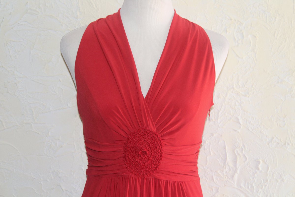 Wisdom_Lane's tweet image. Vintage Red EVAN PICONE Sleeveless V Neck Dress With Crocheted Medallion Detail And Side Zipper BOHO Look Hippie Look Retro Look Size 4 tuppu.net/8942bcb9 #Etsy #WisdomLane #SideZipper
