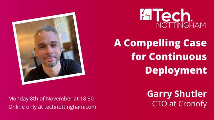 technottingham's tweet photo. 🚨 TONIGHT!!! 🚨

We're welcoming @gshutler for "A Compelling Case for Continuous Deployment" and we can't wait! 🎉✨ #techNott

See you tonight from 18.30 on Zoom ⏰

All the deets 👉https://t.co/K59sFPJnko https://t.co/V1uJMverjM
