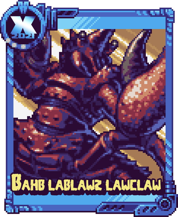 DimensionX_NFT's tweet photo. Figured it would be fun to show some process. We go from rough sketch->more finished non-pixel art->roughed pixel art->completed pixel art in the card frame with feedback at each step along the way. #NFT #OpenSeaNFT #opensea https://t.co/LvUSwreeXG