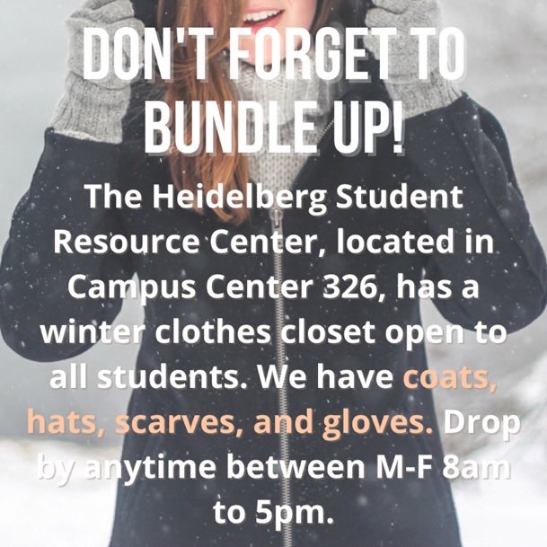 Need a coat? Get warm! If you don’t find your size, contact Civic Engagement.