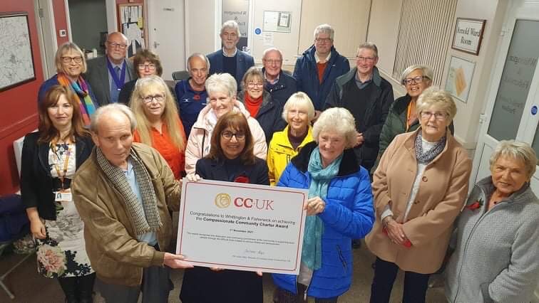 Our 1st Announcement of the week on World Compassionate Communities Day - it was with pleasure Manjula Patel one of our Trustees presented Whittington & Fisherwick village the Compassionate Community Charter Award #WorldCCDay