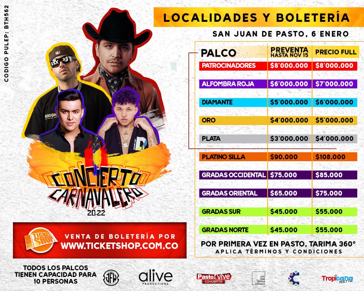 juanfelipews's tweet photo. Les prometí primicia y aquí ustedes conocerán primero los valores de el concierto de carnavales… https://t.co/jgiq0pGSTP