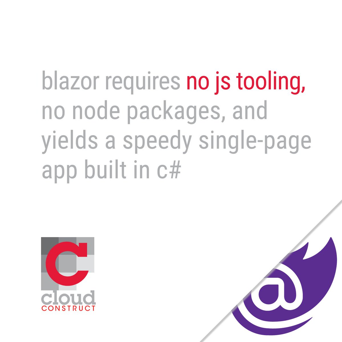 CloudConstruct's tweet image. Things You Should Know About Blazor | We love using #AllTheLatestTech at Cloud, and we love sharing the wealth too! Blazor has been on the rise as of late and our experts are here to break down how it works, and what you should know about it! Check it out #Blazor #Coding #WASM