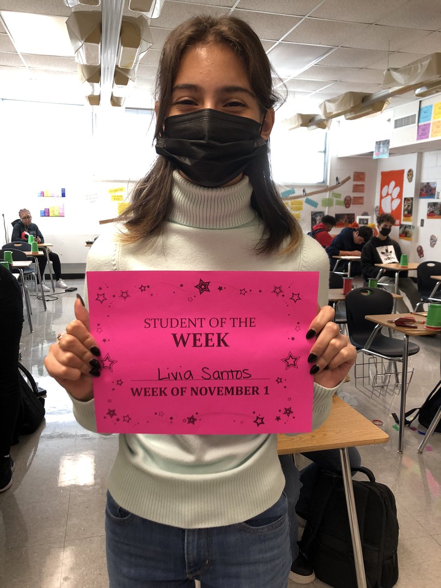 Congrats to Livia, my student of the week! #NSWeeklyWonder #WeArePROS  @hansonmscott <a href="/Sheridan_NSCHS/">Mark Sheridan</a> <a href="/BarbourSSarah/">Sarah Barbour</a> <a href="/fcspbis/">FCSPBIS</a>