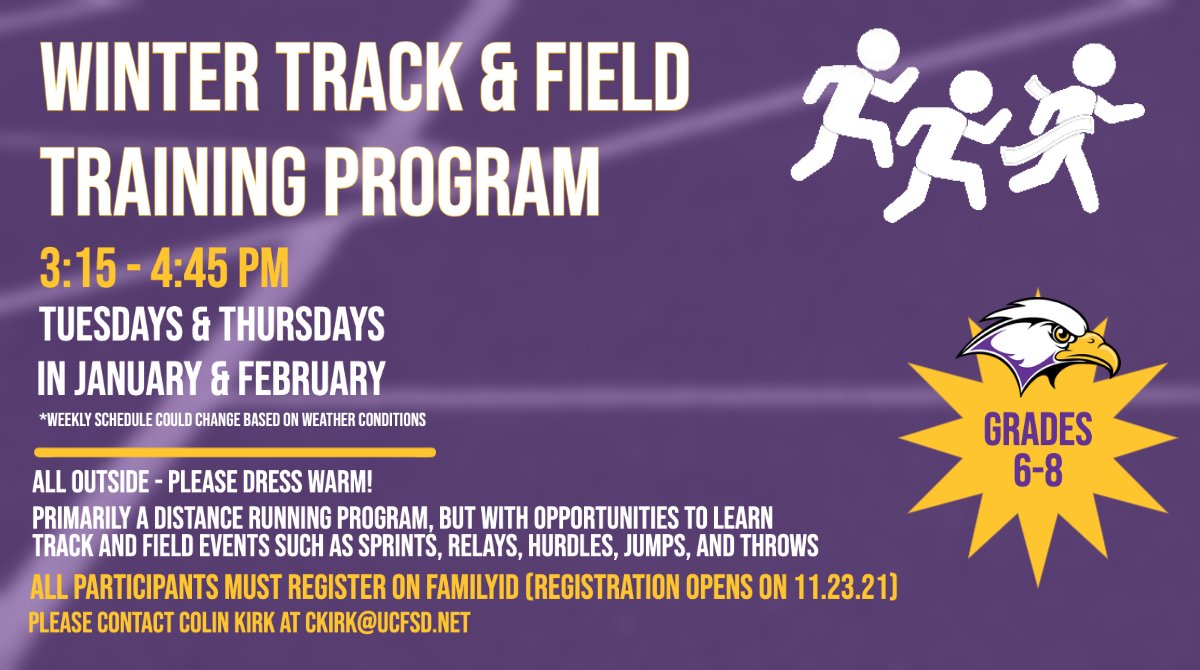 Winter sports are around the corner. Here is an opportunity for all, including our 6th grade athletes!

<a href="/myFamilyID/">FamilyID, Inc.</a> registration opens on 11.23.21

@UCFSD <a href="/SteveDissinger/">Steve Dissinger</a> @PattonHawks @goHawksAthlTrng <a href="/PtoPatton/">Patton PTO</a>