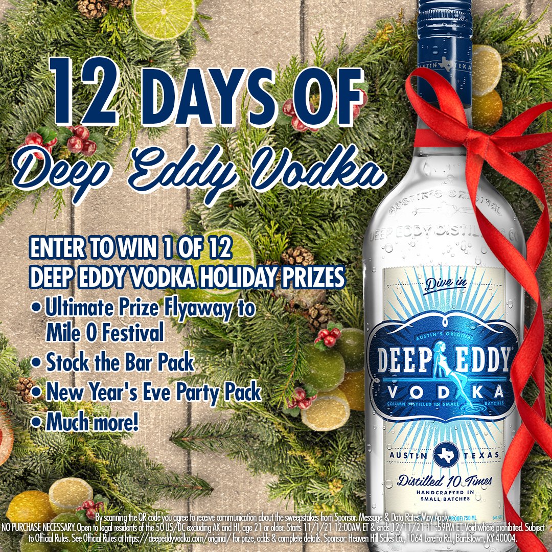 12 Days of Deep Eddy Vodka? Really 'tis the season, huh! Click the link in our bio to enter to win.