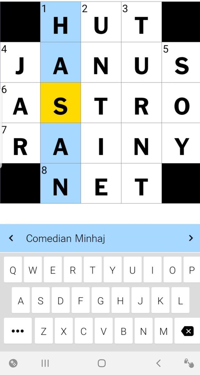 jagmeetmac's tweet photo. Hey @hasanminhaj, today you're in the New York Times mini crossword. https://t.co/Iw5G8O3wzN