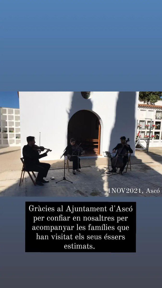 grupharmonics's tweet photo. 2/2 Moltes gràcies a tots els ajuntaments que han confiat en Harmonics i en els seus músics per acompanyar als seus conciutadans en el dia de Tots Sants. Desitgem que la música us hagi acompanyat i reconfortat. "On les paraules fallen, la música parla" H.C.A. https://t.co/7KNh4Hm7qN