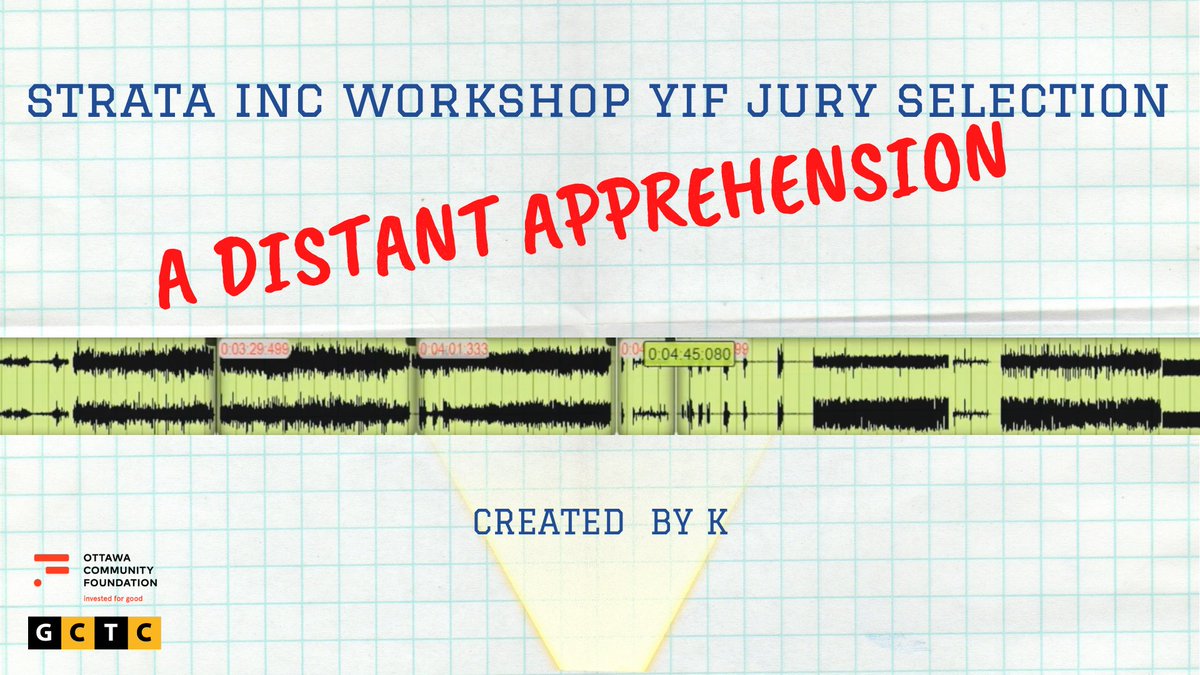 We’re here to share a selection from the Strata Inc. Workshops! Listen to “A Distant Apprehension”, by K, who says they “see so many people say that anxiety is nothing," and wanted to help people understand it more.

Listen to the whole workshop catalogue: gctc.ca/strataworkshops