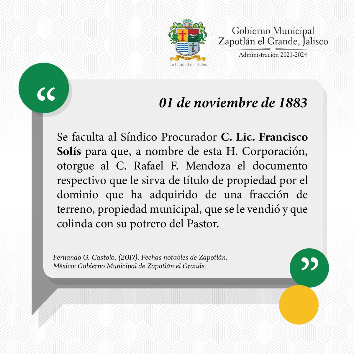 ZapotlanGob's tweet photo. Hoy, 01 de noviembre, recordamos estas dos fechas notables en la historia de nuestro Zapotlán el Grande, #LaCiudadDeTodos. Conoce y comparte.
#efemérides 
#FechasNotables https://t.co/Zeo3Yv3lDw