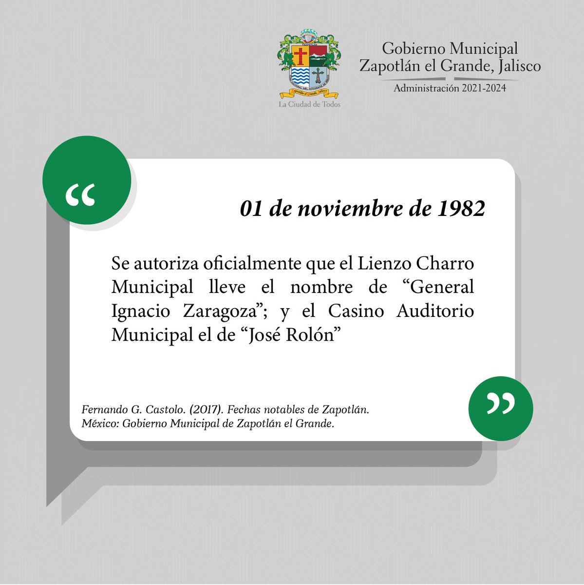 ZapotlanGob's tweet photo. Hoy, 01 de noviembre, recordamos estas dos fechas notables en la historia de nuestro Zapotlán el Grande, #LaCiudadDeTodos. Conoce y comparte.
#efemérides 
#FechasNotables https://t.co/Zeo3Yv3lDw
