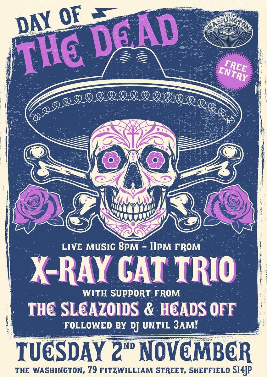 headsoffuk's tweet photo. Tomorrow night 🎃👺💀👽🐈‍⬛ With @thexraycat and The Sleazoids. At The Washington, Sheffield.  I'll be on at 8.30 😱 https://t.co/H0BVXkDegh