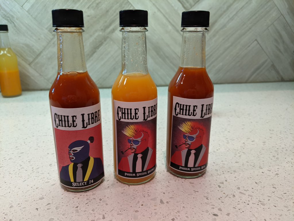 CryptoLibreNFTs's tweet photo. Giving away some custom hot sauces to some of our first adopters with their own Luchador on them. Some early fun. We’re just getting started.
The red is Carolina Reaper/Cayennes. Not for the faint of heart. 🔥
#CryptoLibre https://t.co/kFyHTHApCA