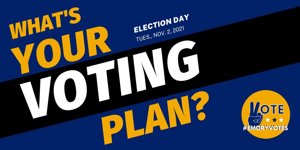 EmoryUniversity's tweet photo. Here in Georgia and across the country, tomorrow is Election Day! Do you have a voting plan yet? https://t.co/H8SHbYE5iH #EmoryVotes #ElectionDay https://t.co/oq85E4s8Du