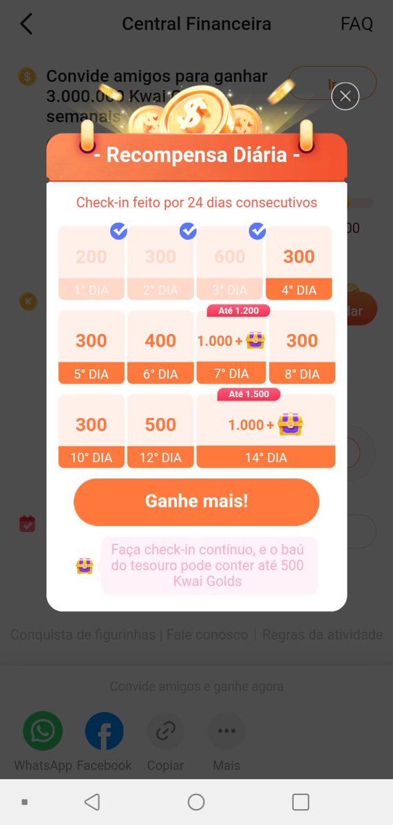 É possível conseguir uma renda extra apenas por assistir vídeos, fazer login diário e convidar amigos no Kwai! 

Baixe Kwai e use o código para já começar a ganhar (30 reais) vc pode sacar ou colocar crédito no celular 

CÓDIGO: Kwai592506270

link: s.kwai.app/s/eZB5hdAA