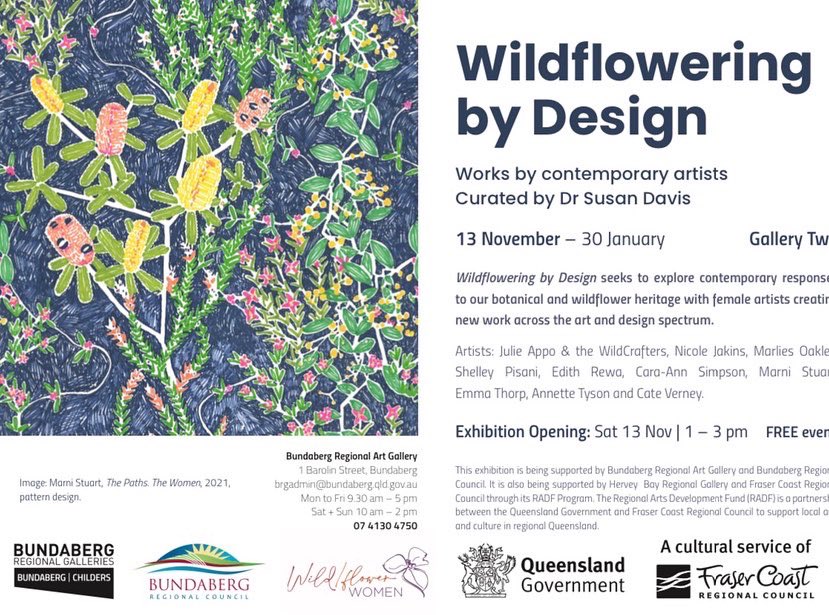 noosagirl's tweet photo. Next exhibition install begins this week! ‘Wildflowering by Design’ honours the women, the wildflowers &amp; the wallum with contemporary art &amp; design - opens 13 Nov at BRAG @bundabergrc #bundabergregionalgalleries #radf #artsqld #frasercoastcouncil https://t.co/hNvR9C38l0