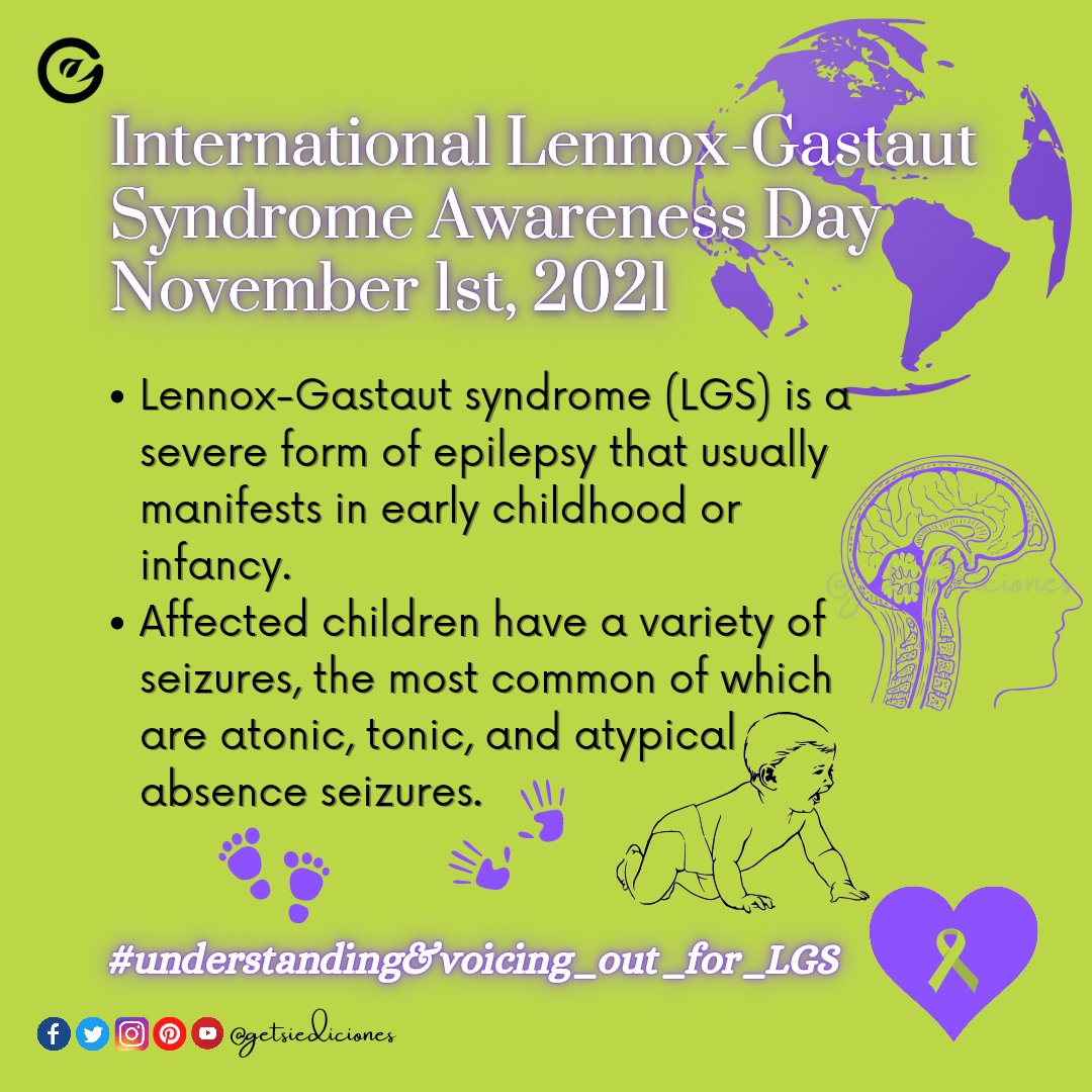 getsiediciones's tweet photo. International Lennox-Gastaut Syndrome Awareness Day, November 1st, 2021💜 
#childhoodepilepsy #childhoodepilepsyawareness #november #nov1 #LGSawareness #neuroscience #health #infants #medicalscience #Epilepsy #LennoxGastautSyndrome
#getsiediciones https://t.co/hlvqRHpin3