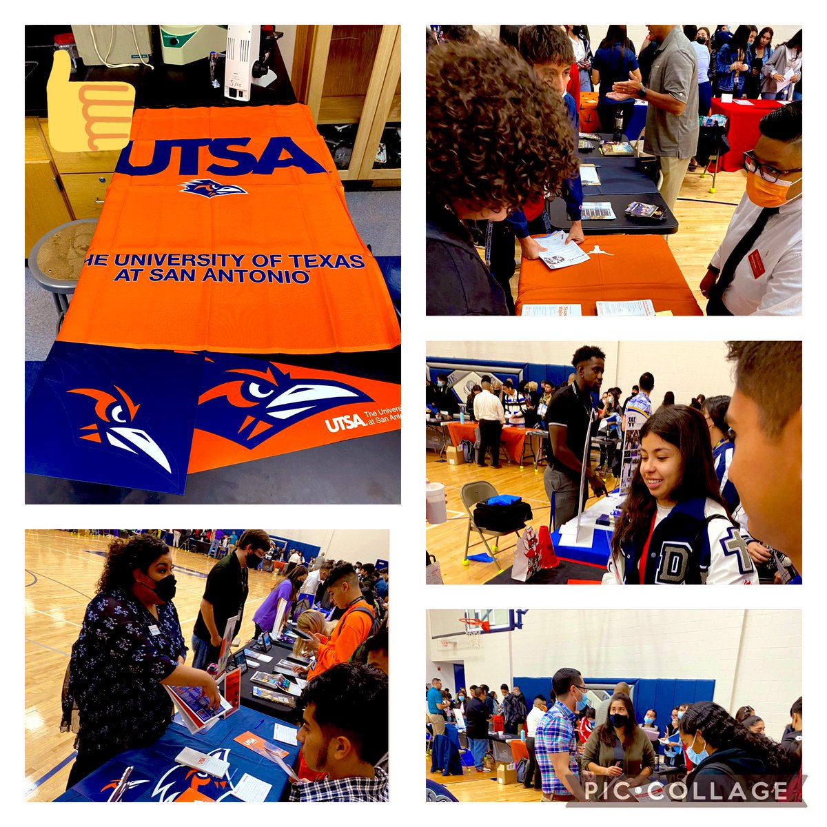 Our kids attended a college fair today at @DVHSYISD So many opportunities and options @UTAustin @UTEP @TexasTech and my alma mater @UTSA, who shared some goodies with me.  #collegebound #collegefair #OFOD