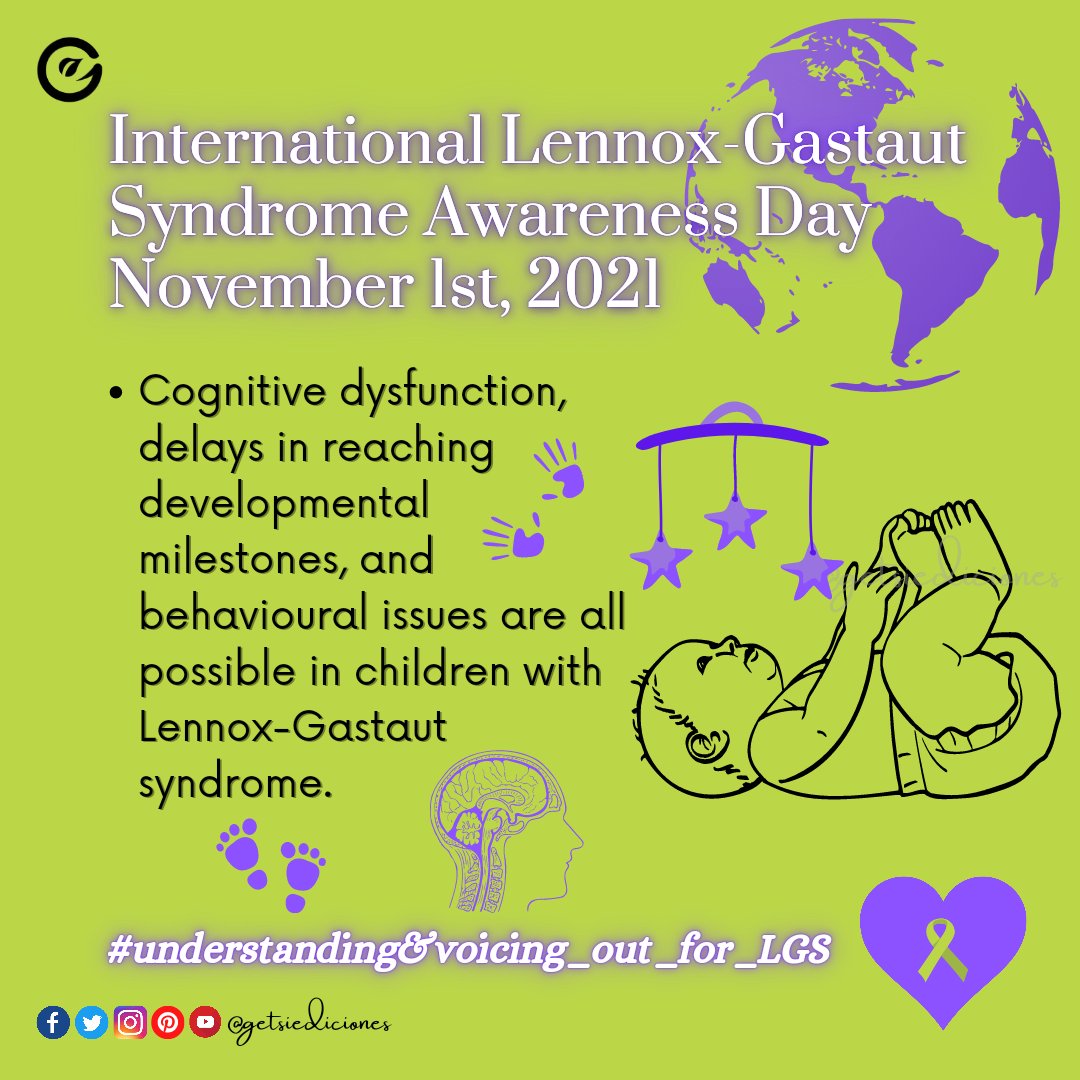 getsiediciones's tweet photo. International Lennox-Gastaut Syndrome Awareness Day, November 1st, 2021💜 
#childhoodepilepsy #childhoodepilepsyawareness #november #nov1 #LGSawareness #neuroscience #health #infants #medicalscience #Epilepsy #LennoxGastautSyndrome
#getsiediciones https://t.co/hlvqRHpin3
