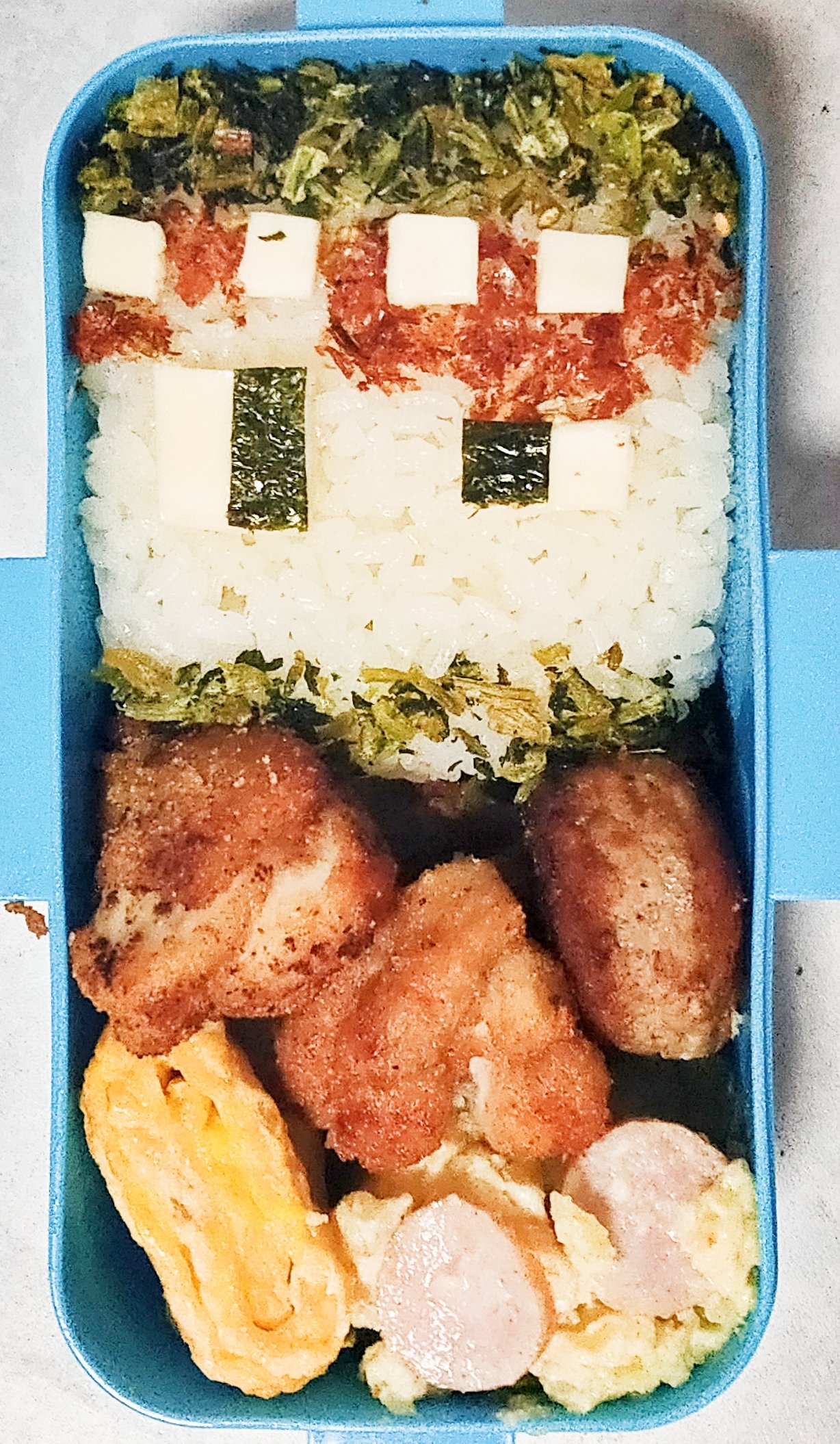夢佳 2年ぶりにキャラ弁2つ作った 今年は カラフルピーチのえとさんとじゃぱぱさん キャラ弁 マイクラ からぴち T Co K1ofe0ee9r Twitter