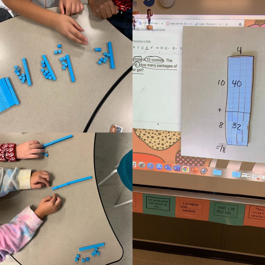 ClemensMs's tweet photo. Using base 10 blocks today to divide and create arrays &amp; area models! #cameypride https://t.co/JJlmgUx1oA