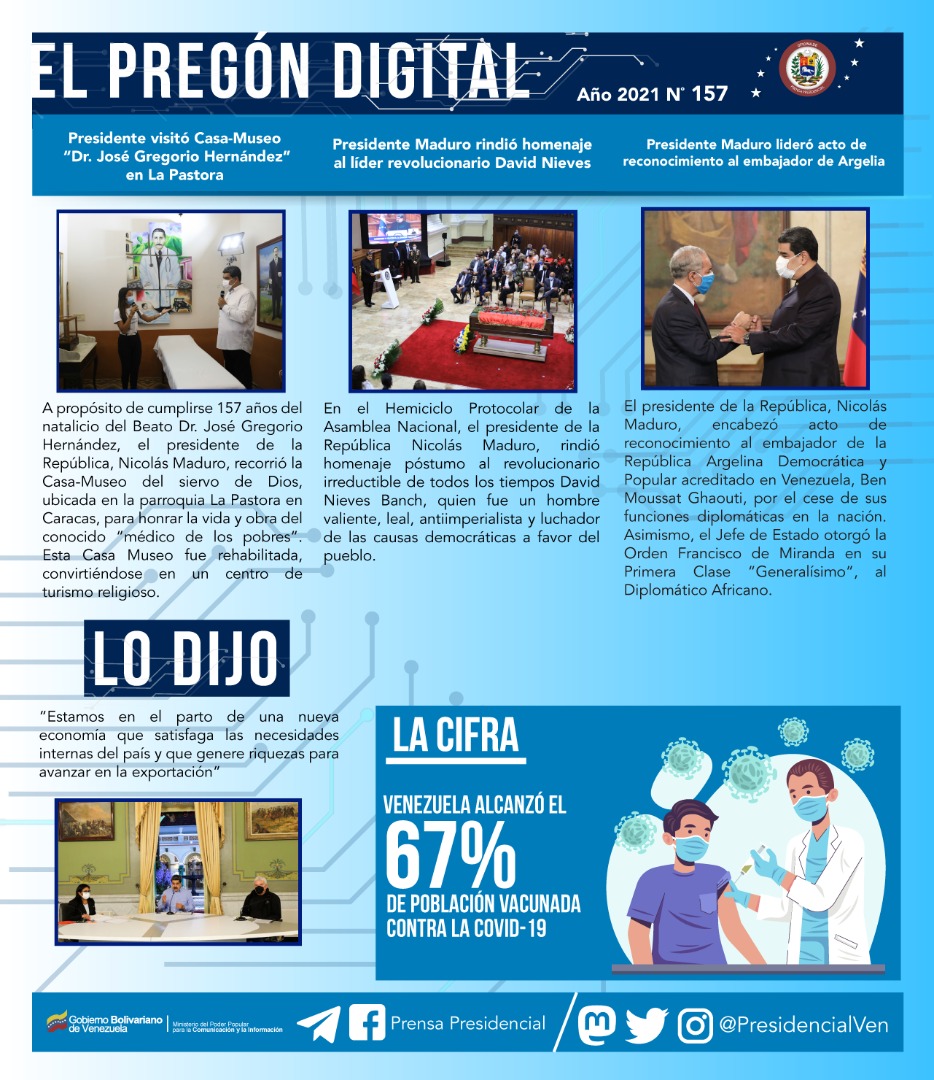 PresidencialVen's tweet photo. #Actualidad | Conoce los temas más relevantes de la agenda presidencial de los últimos días en nuestro resumen. ⬇️ https://t.co/YSmG1Nv5EU