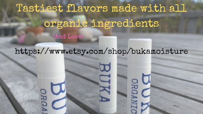 BukaMoisture's tweet photo. Organic lip balm from Buka with love💋
💙
https://t.co/9OFBBpvOu7
#lipbalm #organic #vegan option available
#vitaminE #antiaging #nochems https://t.co/0ibdlYg6nY