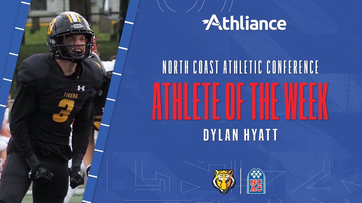 NCAC's tweet photo. NCAC Football Defensive Athlete of the Week

Dylan Hyatt, @DePauwAthletics https://t.co/ubjAo4POhZ