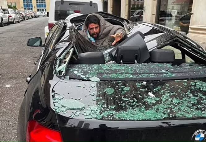 Borçlarım var diye #intihar eden adam son model arabanın üzerine düşerek borcuna borç ekledi.