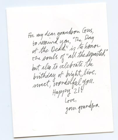 lil peep's last birthday card from his grandfather 💛