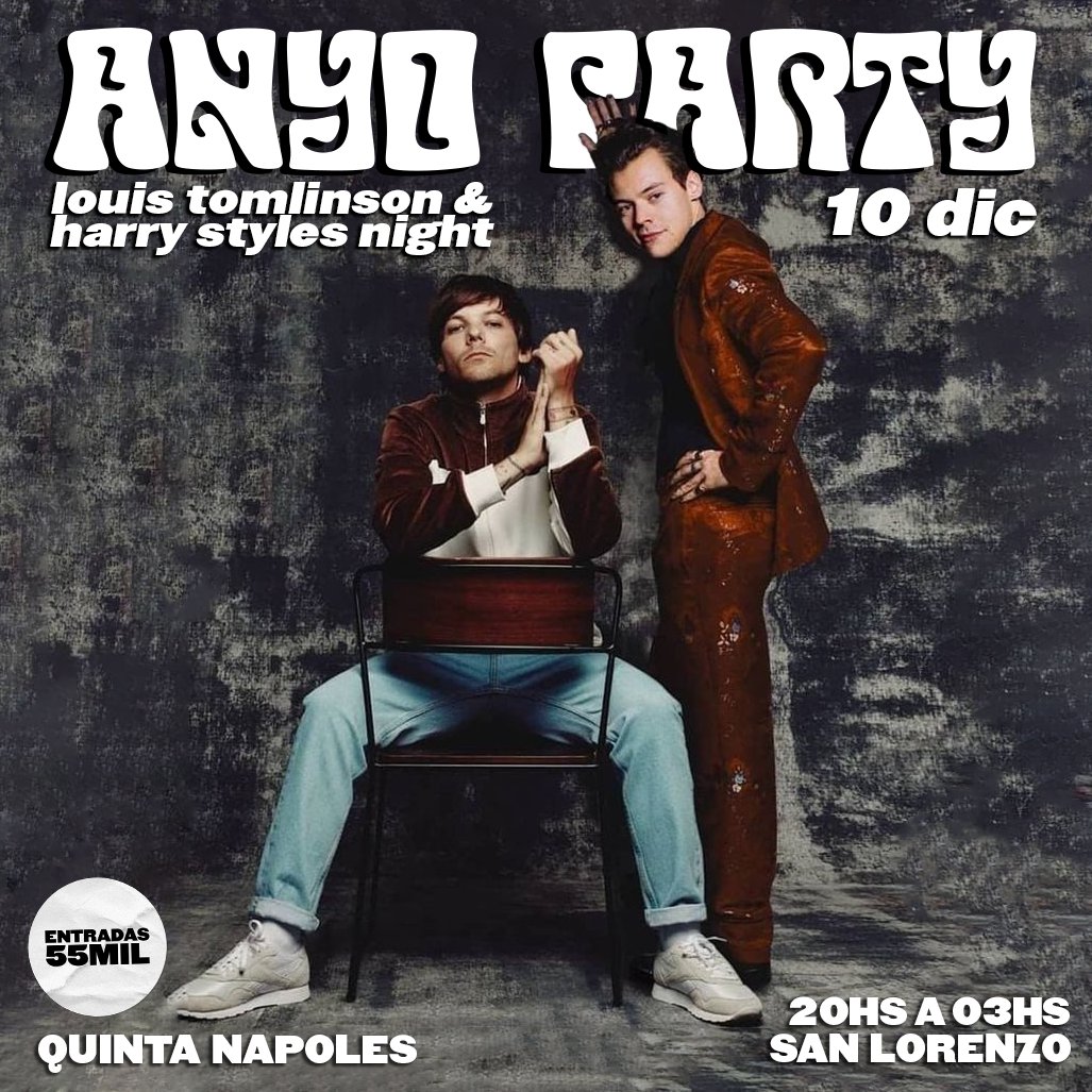 anyotienda's tweet photo. ✨ANYO PARTY✨
louis tomlinson &amp; harry styles night 
entradas ya a la venta
via whatsapp link en la bio!

¿nos ayudan con un RT? 🖤 https://t.co/5vngwqDiEU