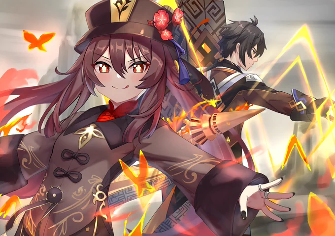 #原神
#GenshinImpact
#HuTao 
 #zhongli
復刻おめでとう!!! 