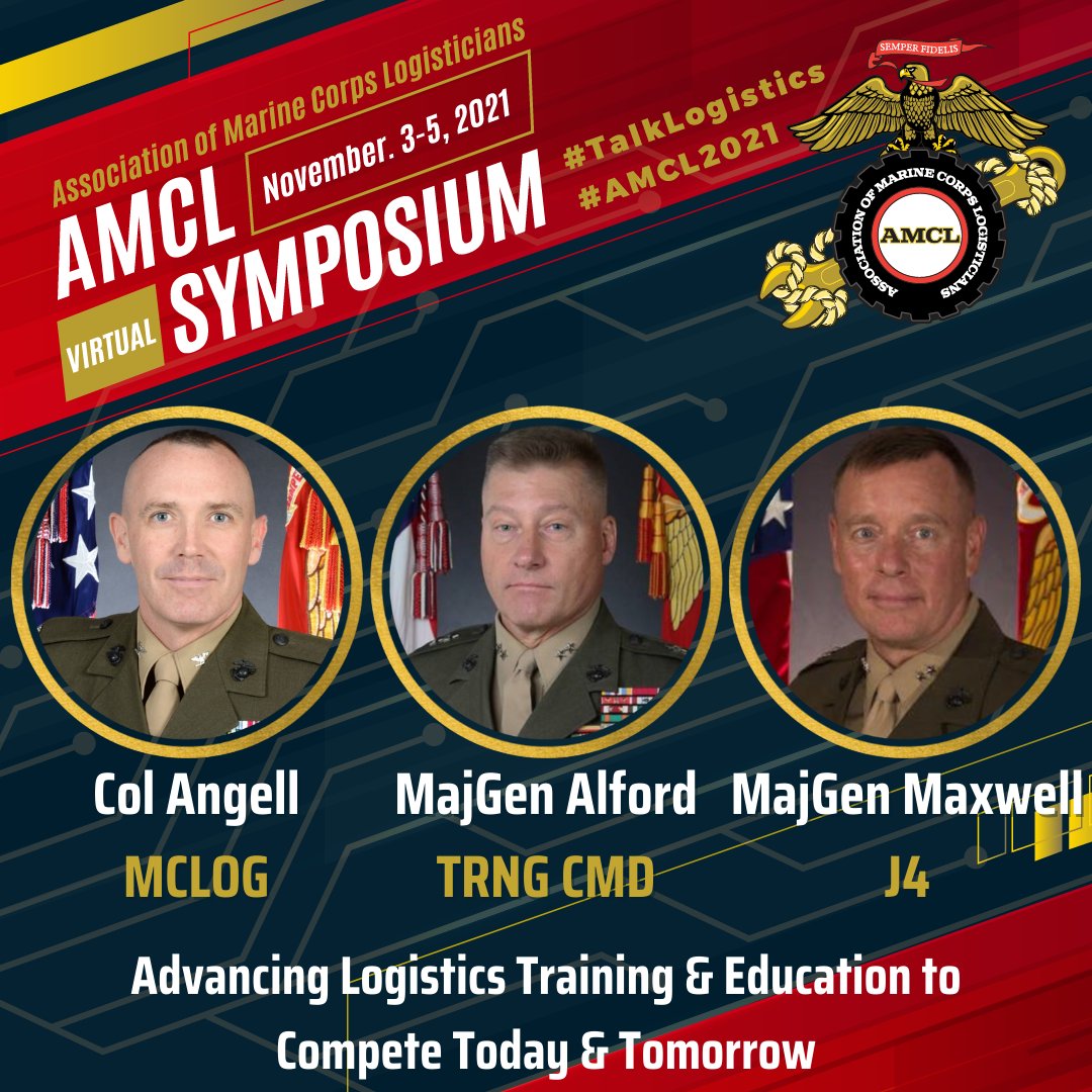 USMC_Loggies's tweet photo. The CO of MCLOG will moderate a panel with the CG of TRNG CMD and the Vice Director J4 on π‘ Advancing Logistics Training and Education to Compete Today and Tomorrow. π Let's #TalkLogistics ... see you at #AMCL2021. π¨ register at https://t.co/0YKDe9Zdth https://t.co/jKPedNvSCu