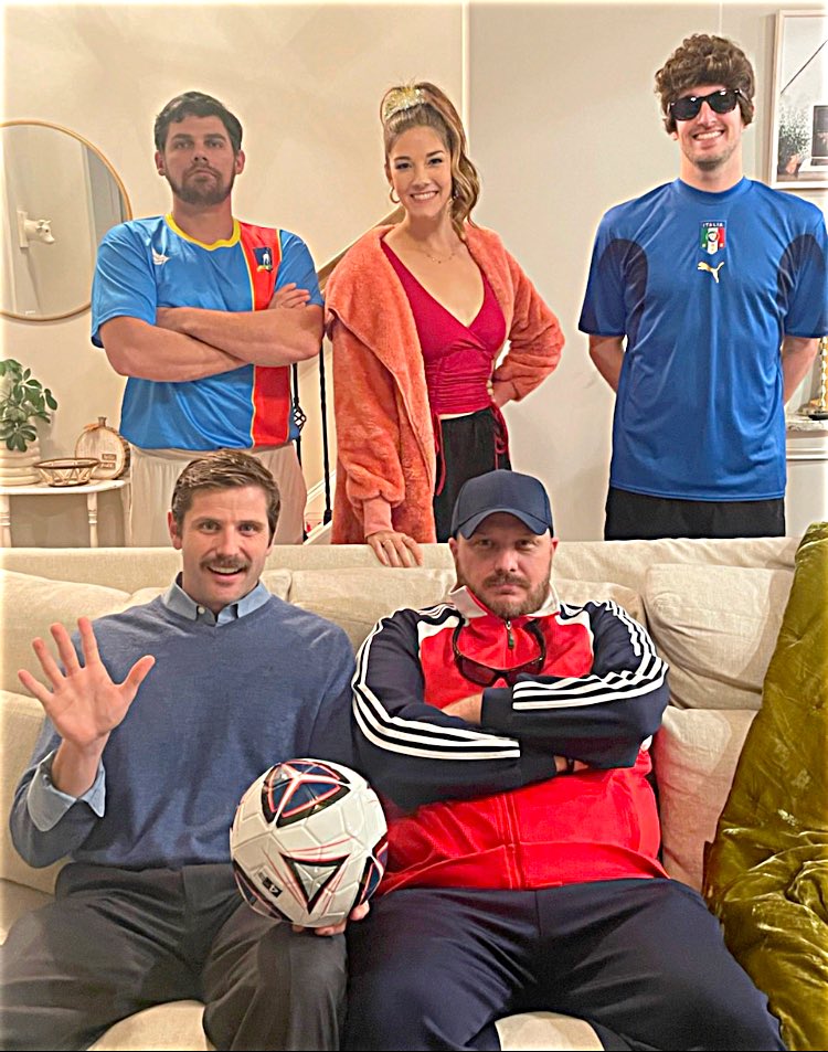 BlaggHappens's tweet photo. Felling good about this @TedLasso crew. And  say what you want about the other characters, but I’d pick being @brendanhunting and Coach Beard every time. https://t.co/oMNCpwYDvY