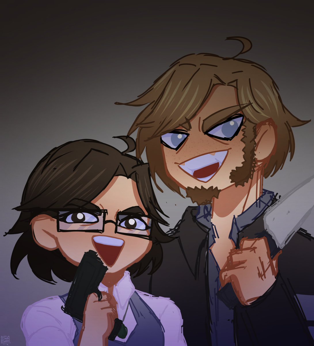 diane_demon's tweet photo. What playing Resident Evil 6 is like with doofus (@MisterFlatGrass) Pt.1
.
.
.
#digitalart #simplesketches #sketchdump https://t.co/CTJPMvQETt