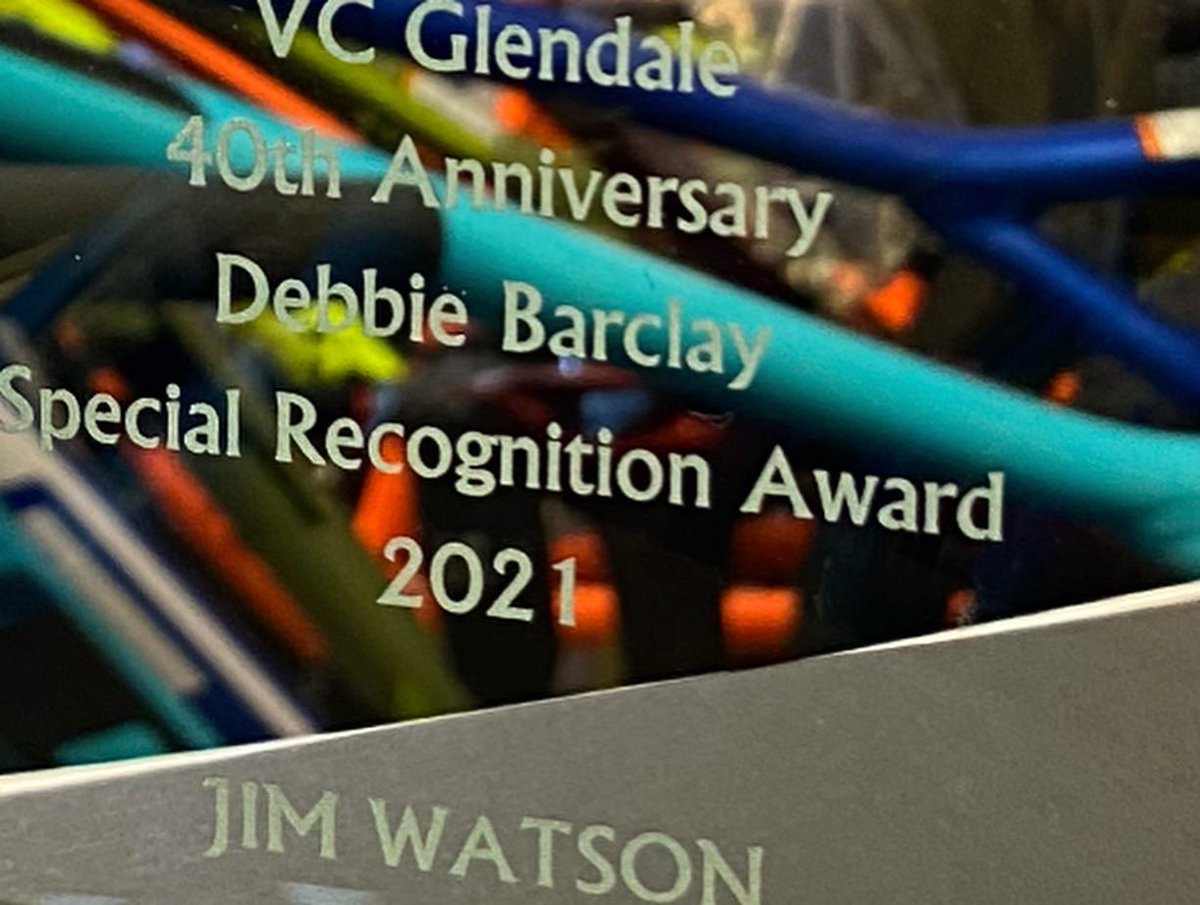 It was great to award Jim Watson this award in my big sis’s memory on Saturday evening at the <a href="/VCGlendale/">VC Glendale</a> 40 years anniversary Gala dinner. #ridefordebs❤️