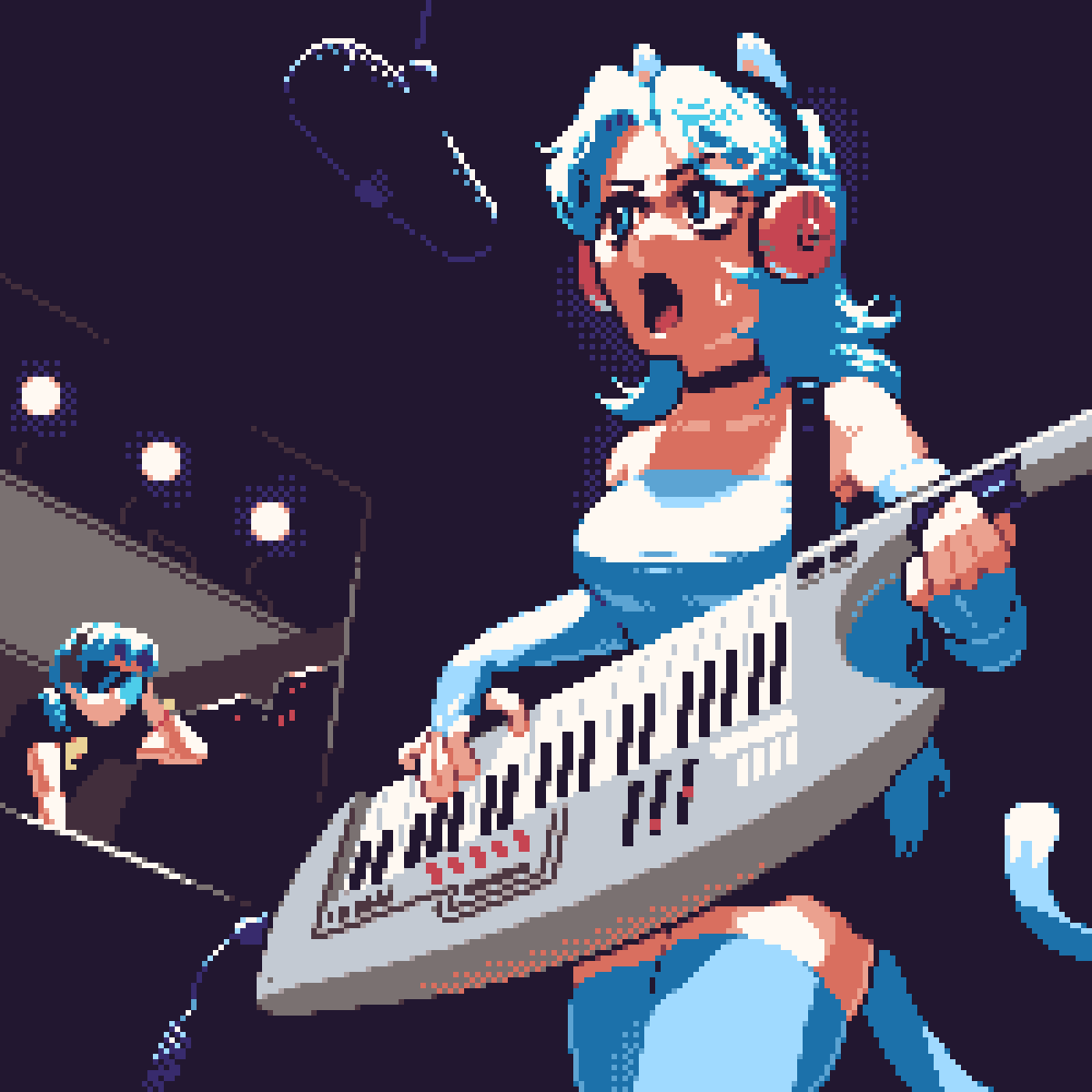 Full textless coverart for SEH Megamix Stage 1 ft. <a href="/CommanderMeowku/">🧪 Meowsie ~ {Mai} 🛜</a> on the keys and the boss in the booth 🥰
#pixelart