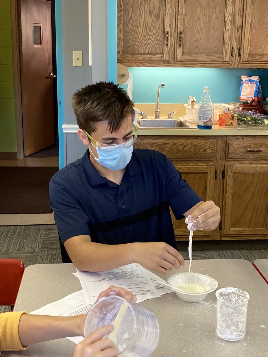 Great day for oobleck making with 9th graders. Visiting an MHS student shadowing at Evolve.  Thanks for giving him a great experience! #careerskills #ceorocks #wermedina