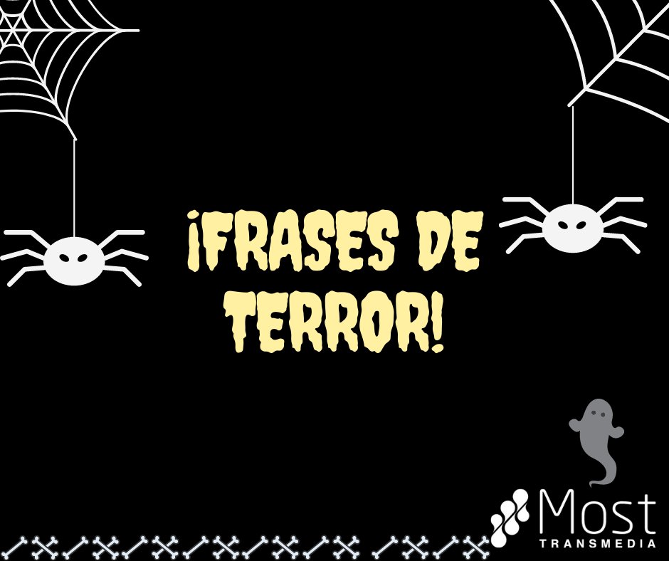 Most_Transmedia's tweet photo. Aunque parecen sustos de temporada, a los Mosters nos pasa todo el tiempo 😖.
¿Qué frases aterradoras les han quitado el sueño?😣
#FrasesdeTerror #DiaDeMuertos #DiaDeTodosLosSantos #Terror https://t.co/s4g2pn2O34