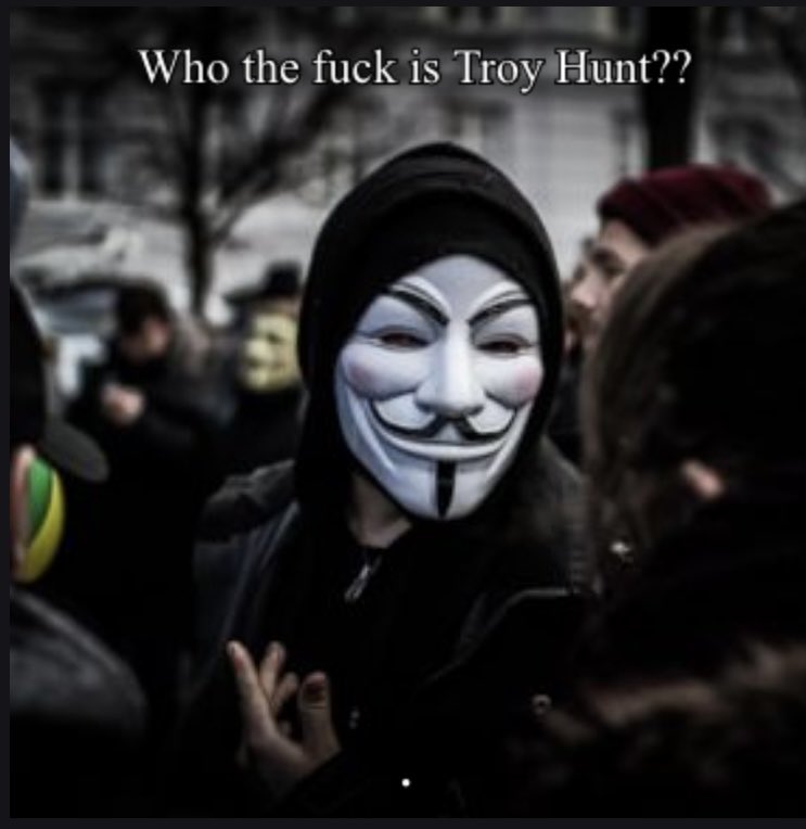 AngryHaggis's tweet photo. @troyhunt @BiellaColeman @haveibeenpwned https://t.co/ZBBxfbuxGl
